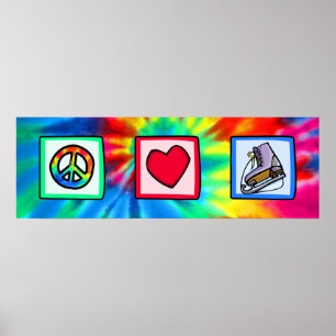 Peace, Love, Ice Skate Poster