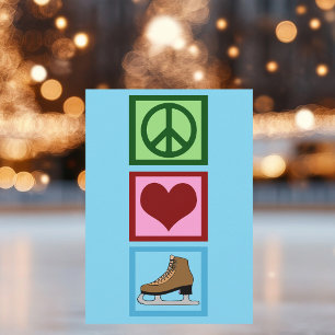 Peace Love Ice Skating Holiday Card