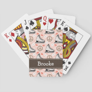 Peace Love Ice Skating Playing Cards
