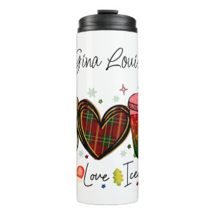 Peace Love Iced Coffee Fun Design Thermal Tumbler