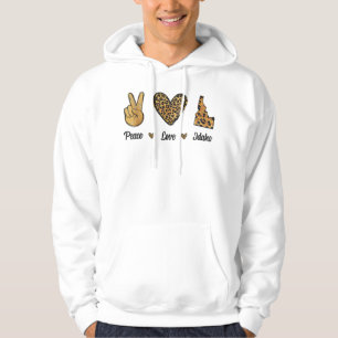 Peace Love Idaho Leopard Flag Map Souvenirs For Me Hoodie