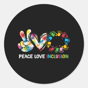 Peace Love Inclusion Sped Squad Special-ed Teacher Classic Round Sticker