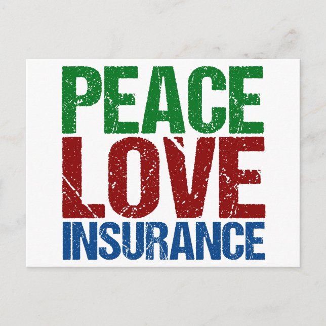 Peace Love Insurance Company Postcard (Front)