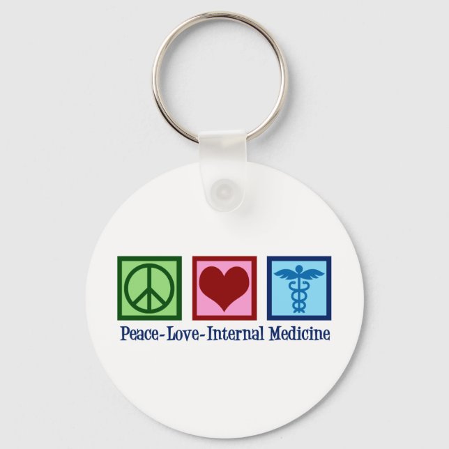 Peace Love Internal Medicine Key Ring (Front)