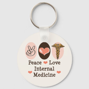 Peace Love Internal Medicine Keychain