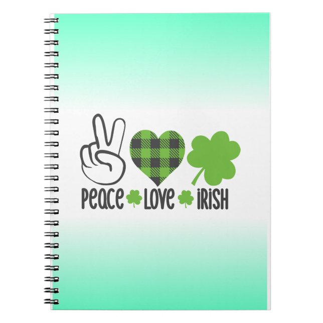 Peace Love Irish St. Patrick's Day Design-66677 Notebook (Front)