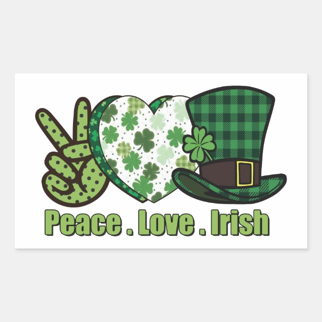 Peace Love Irish Stickers – for Everyday Use (Front)