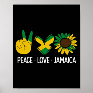 Peace Love Jamaica Jamaican Flag Suower Womens Poster