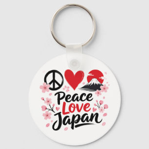 Peace Love Japan Gift for Japan Lovers Key Ring