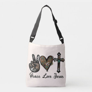 Peace, Love, Jesus Crossbody Bag