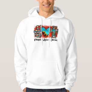 Peace Love Jesus Funny Christian, Love Like Jesus  Hoodie