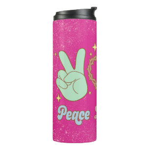 Peace, love, Jesus, God, Church, Religious, Bible Thermal Tumbler