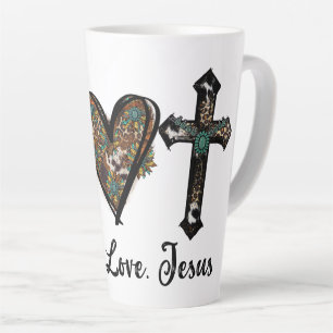 Peace Love Jesus  Latte Mug