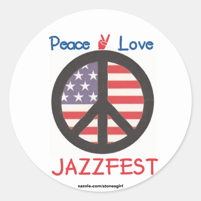 peace love jf classic round sticker (Front)