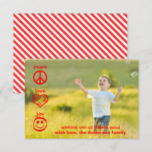 Peace, Love, Joy - 3x5 Christmas Card