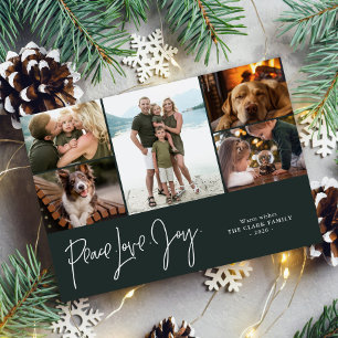 "Peace Love Joy" 5 Photo Gallery Holiday Card