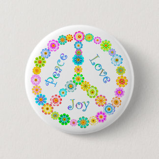 Peace Love Joy 6 Cm Round Badge