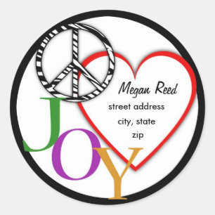 Peace, Love & Joy Address Label