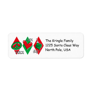 Peace Love Joy Address Label Return Address Label