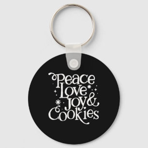 Peace Love Joy And Cookies Christmas Key Ring