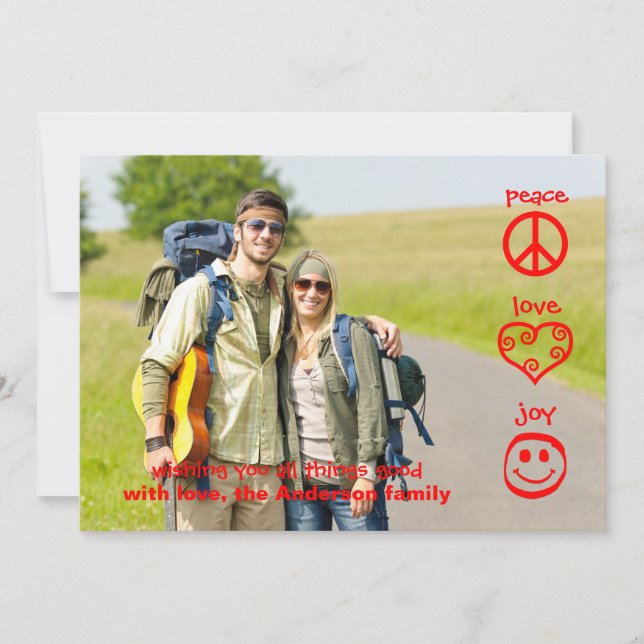 Peace, Love, Joy - Christmas Card (Front)