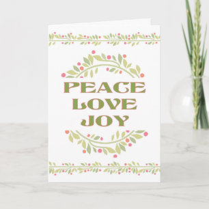 Peace Love Joy Christmas Card