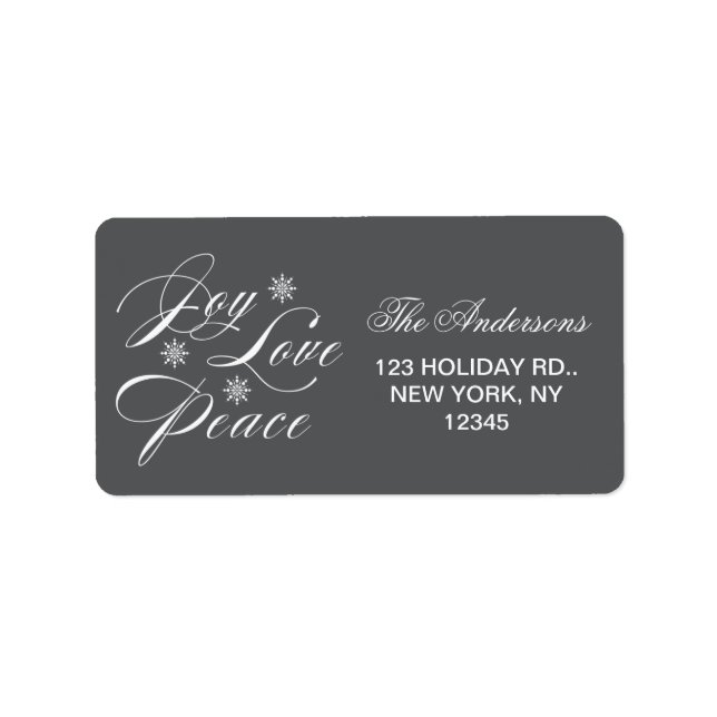 PEACE, LOVE, JOY CHRISTMAS HOLIDAY GREY LABEL (Front)