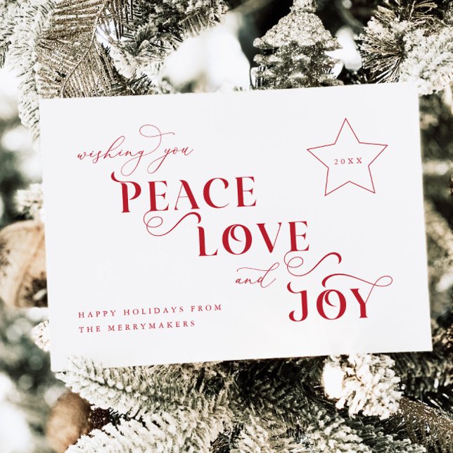 Peace Love Joy Christmas Holiday Photo Card (Creator Uploaded)