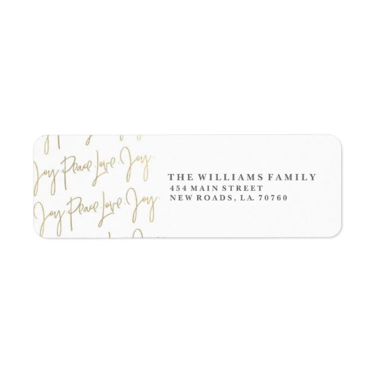 Peace Love Joy Christmas Labels | Gold
