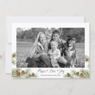 Peace Love Joy - Christmas Photo  Card