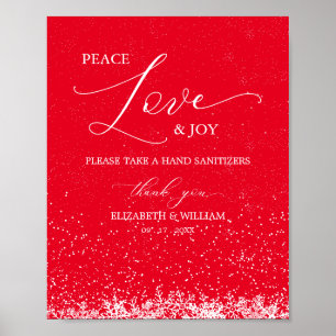 Peace Love & Joy Christmas Snowflakes Sign