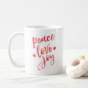Peace love joy Christmas typography mug