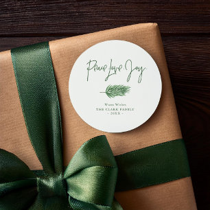 "Peace Love Joy" Classic Round Sticker