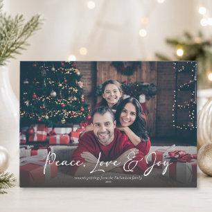 Peace Love Joy Custom Family Photo Christmas Holiday Card