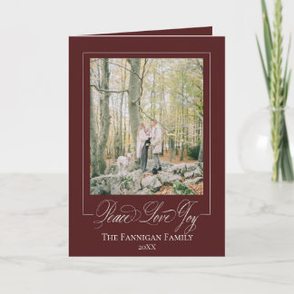 Peace Love Joy Elegant Holiday Card