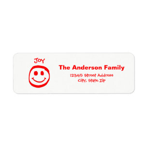 Peace, Love, Joy Face - Address Label Return Address Label