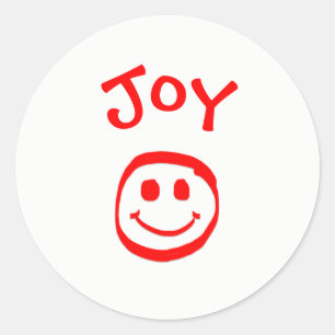 Peace, Love, Joy Face - Circle Sticker