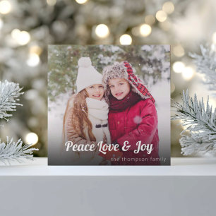 Peace Love Joy Family Christmas Holiday Card