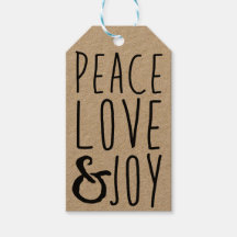 Peace, Love & Joy Gift Tags - Add Your Own Name