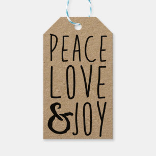 Peace, Love & Joy Gift Tags - Add Your Own Name
