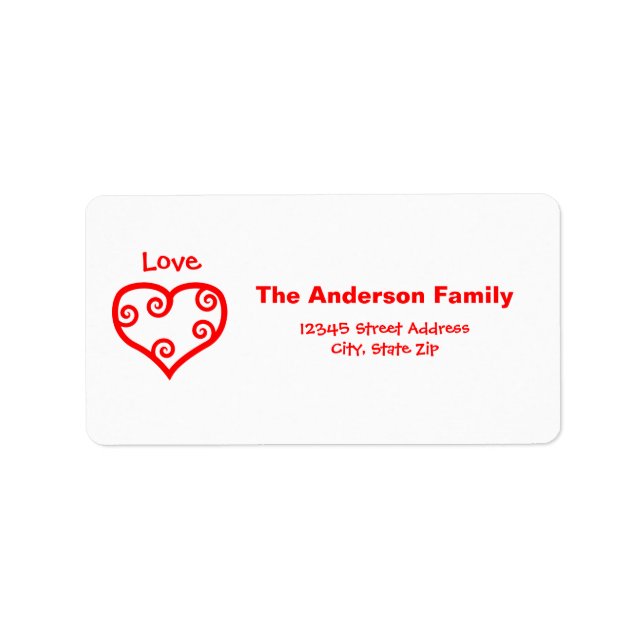 Peace, Love, Joy Heart - Address Label (Front)