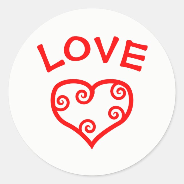 Peace, Love, Joy Heart - Circle Sticker (Front)