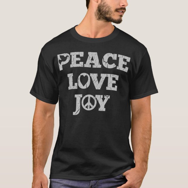 Peace Love Joy Holiday  Inspired T Shirt (Front)