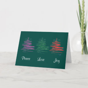 Peace Love Joy, Holiday - Modern Green