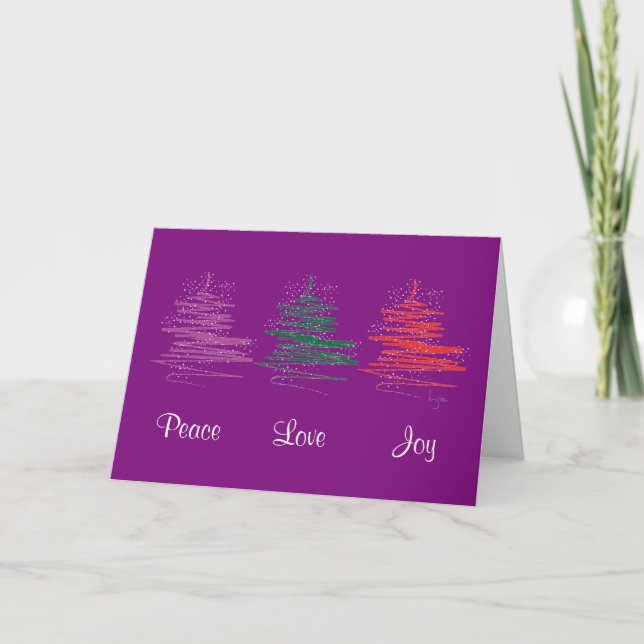 Peace Love Joy, Holiday - Modern Purple (Front)