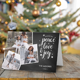 Peace Love Joy Holiday Photo Collage Greeting