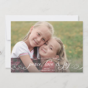 Peace, Love, Joy Holiday Photocard - Red Card