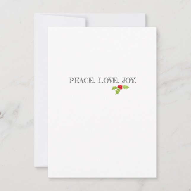 Peace Love Joy Holly Merry Christmas Holiday Flat (Front)