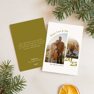Peace Love Joy Minimalist Family Christmas Photo Holiday Card