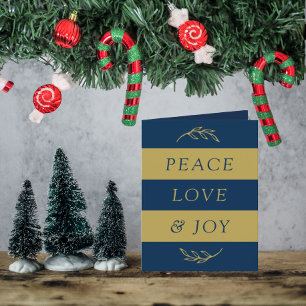 Peace, Love & Joy Modern Photo Christmas Holiday Card